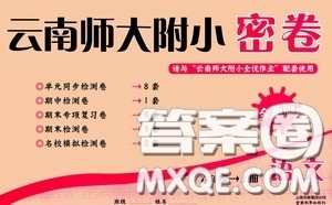 2020秋云南师大附小密卷六年级语文上册全新版答案