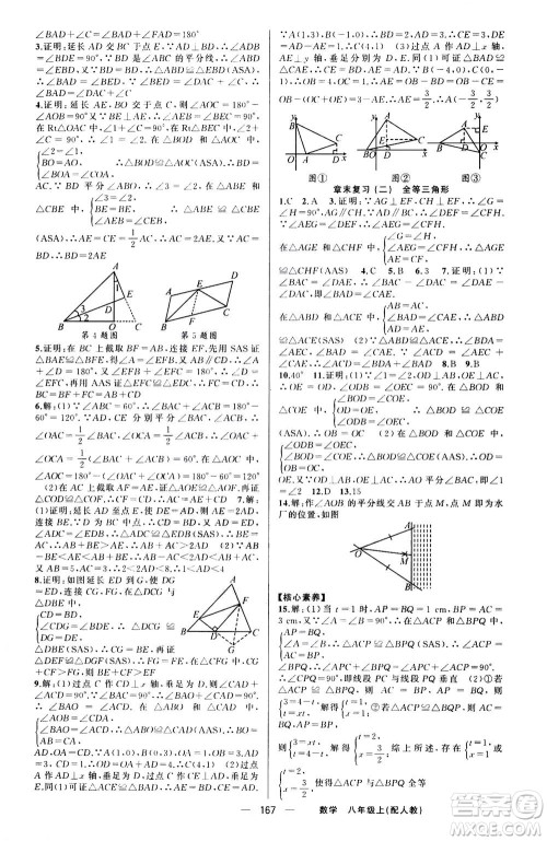 新疆青少年出版社2020年四清导航数学八年级上册人教版答案