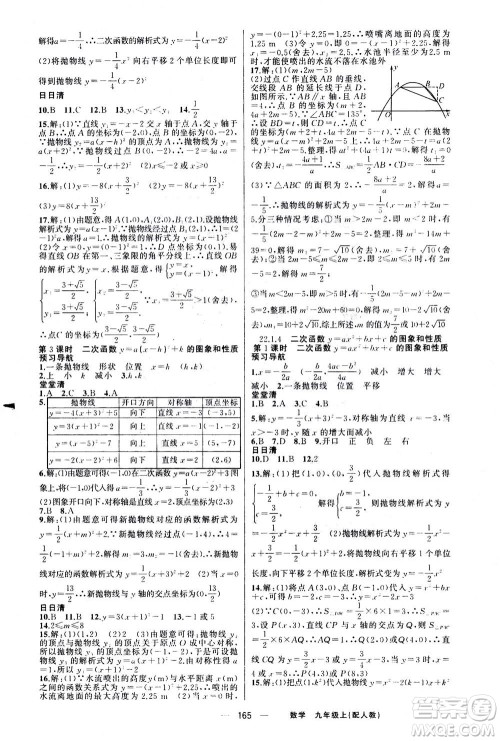 新疆青少年出版社2020年四清导航数学九年级上册人教版答案