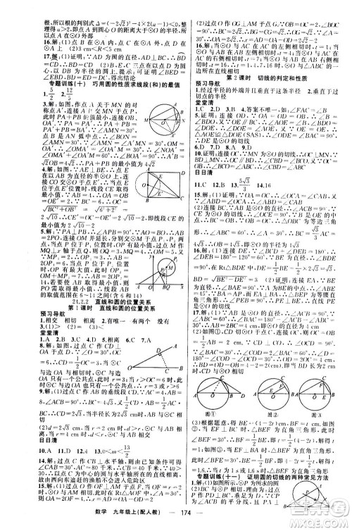 新疆青少年出版社2020年四清导航数学九年级上册人教版答案