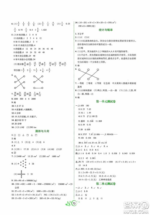 辽宁教育出版社2020好课堂堂练五年级数学上册北师大版答案