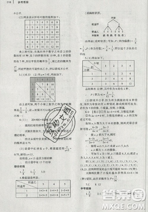 大象出版社2019年基础训练九年级全一册数学北师大版答案