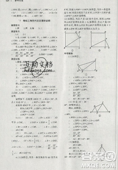 大象出版社2019年基础训练九年级全一册数学北师大版答案 大象出版社2019年基础训练九年级全一册数学北师大版答案