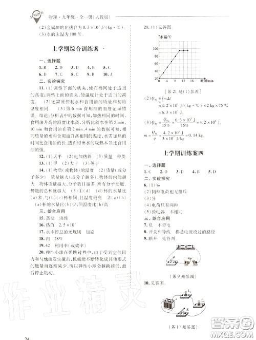2020年新课程问题解决导学方案九年级物理上册人教版答案