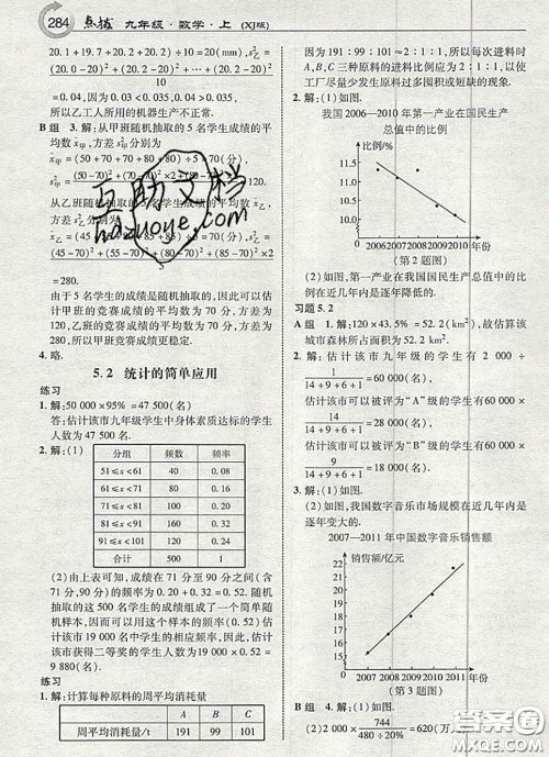湖南教育出版社2020年课本教材九年级数学上册湘教版答案
