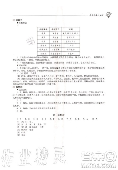 2020年新课程解决问题导学方案八年级上册地理晋教版答案