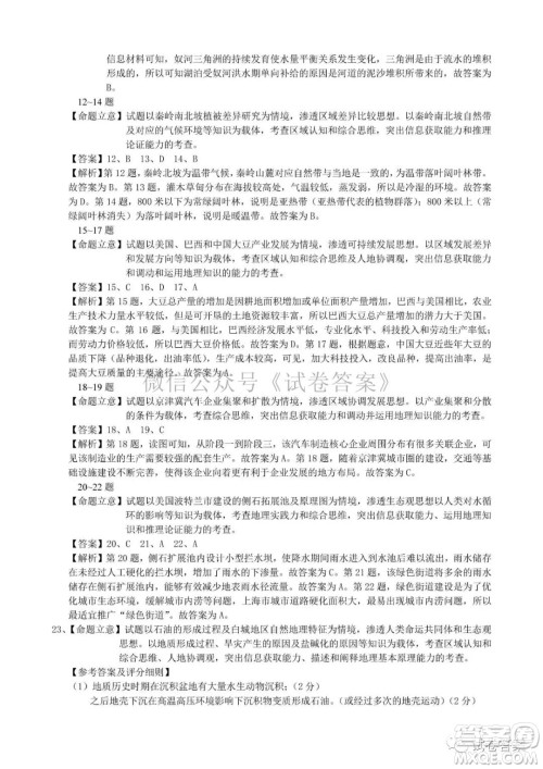 长春市2021届高三质量监测一历史地理试题及答案 长春市2021届高三质量监测一历史地理试题及答案