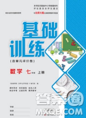 大象出版社2019年基础训练七年级上册数学北师大版答案