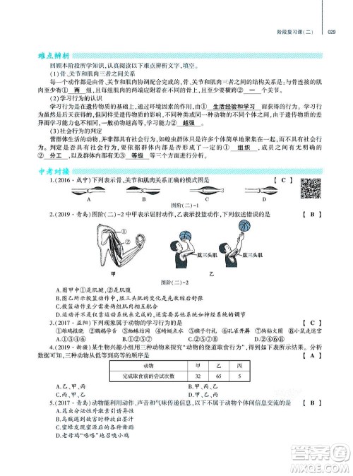 大象出版社2020年基础训练八年级上册生物学人教版答案
