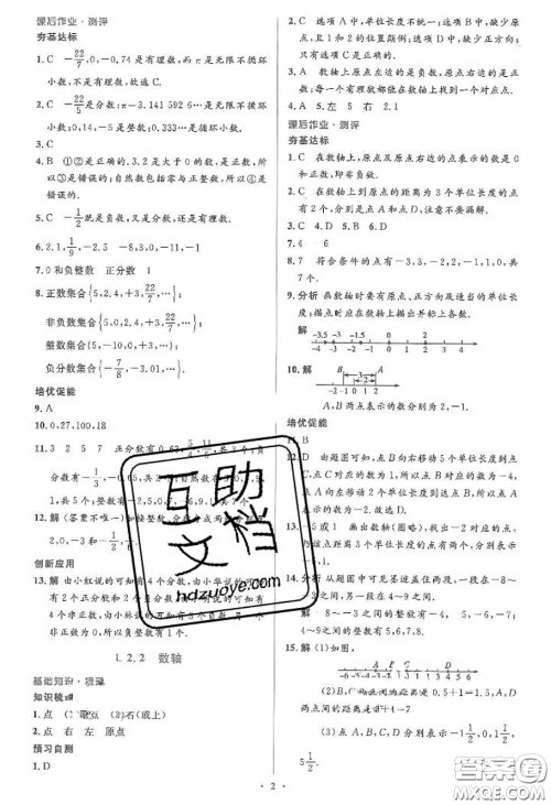 2020年秋同步解析与测评学考练七年级数学上册人教版参考答案