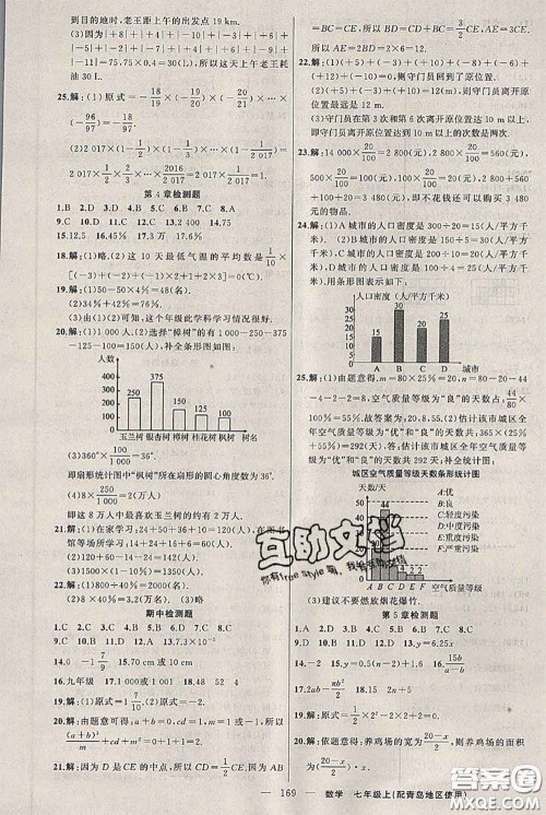 新疆青少年出版社2020秋黄冈100分闯关七年级数学上册青岛版答案 新疆青少年出版社2020秋黄冈100分闯关七年级数学上册青岛版答案
