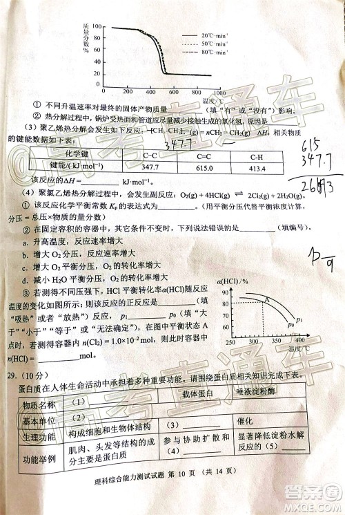 四川省2018级高三大数据精准教学第一次统一监测理科综合试题及答案