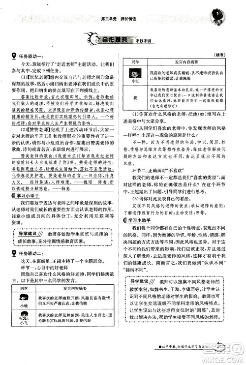 江西高校出版社2020年金太阳导学案道德与法治七年级上册人教版答案 江西高校出版社2020年金太阳导学案道德与法治七年级上册人教版答案