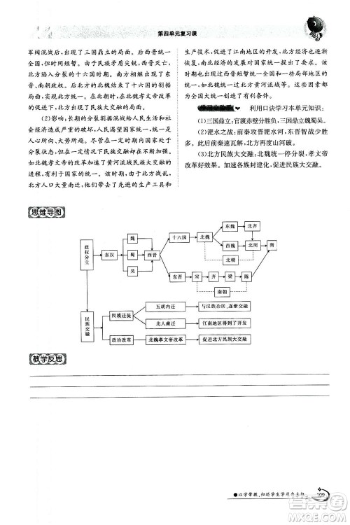 江西高校出版社2020年金太阳导学案历史七年级上册人教版答案