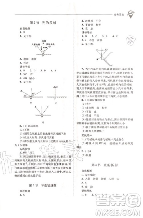 2020年新课程问题解决导学方案物理八年级上册人教版答案