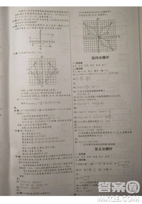 2020年初中同步测控优化设计八年级上册数学北师大版参考答案