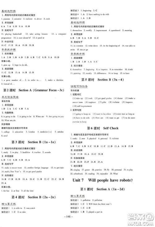 新世纪出版社2020导与练系列图书练案课时作业本八年级英语上册版答案