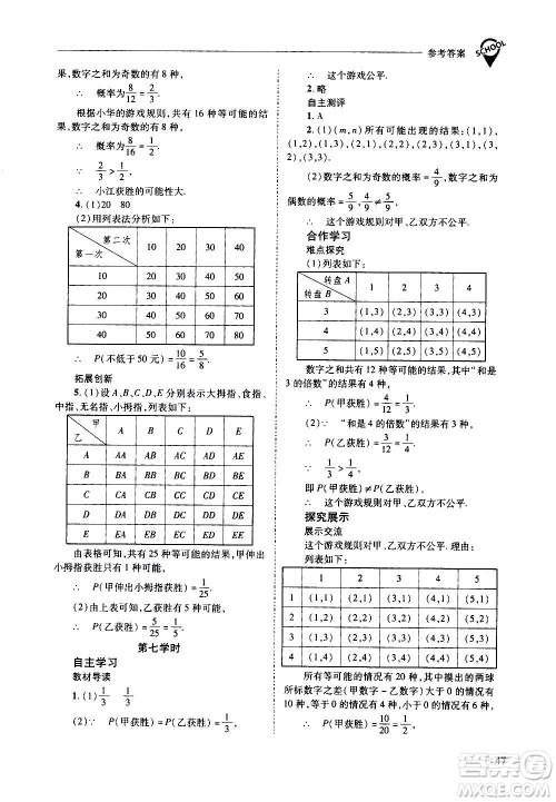2020年新课程问题解决导学方案数学九年级上册华东师大版答案