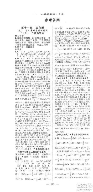 长江少年儿童出版社2020名师学案分层进阶学习法八年级数学上册答案 长江少年儿童出版社2020名师学案分层进阶学习法八年级数学上册答案