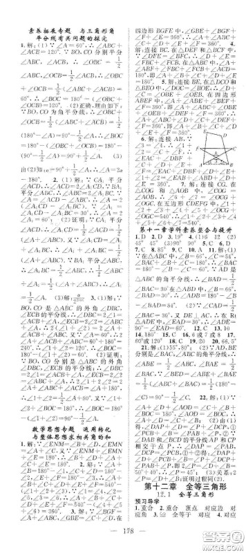 长江少年儿童出版社2020名师学案分层进阶学习法八年级数学上册答案 长江少年儿童出版社2020名师学案分层进阶学习法八年级数学上册答案