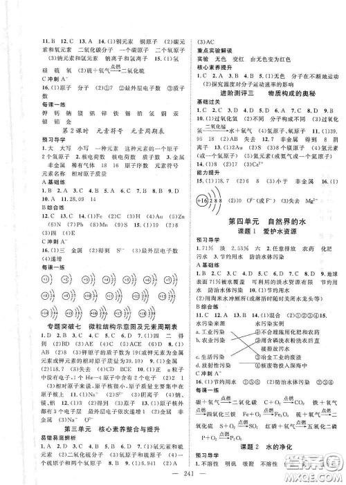 2020名师学案分层进阶学习法化学九年级全一册答案