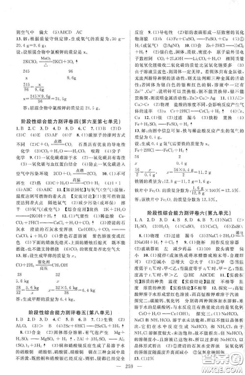 2020名师学案分层进阶学习法化学九年级全一册答案 2020名师学案分层进阶学习法化学九年级全一册答案