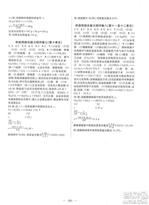 2020名师学案分层进阶学习法化学九年级全一册答案 2020名师学案分层进阶学习法化学九年级全一册答案