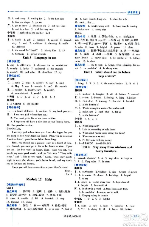 陕西师范大学出版总社2020年绩优学案英语八年级上册外研版答案 陕西师范大学出版总社2020年绩优学案英语八年级上册外研版答案