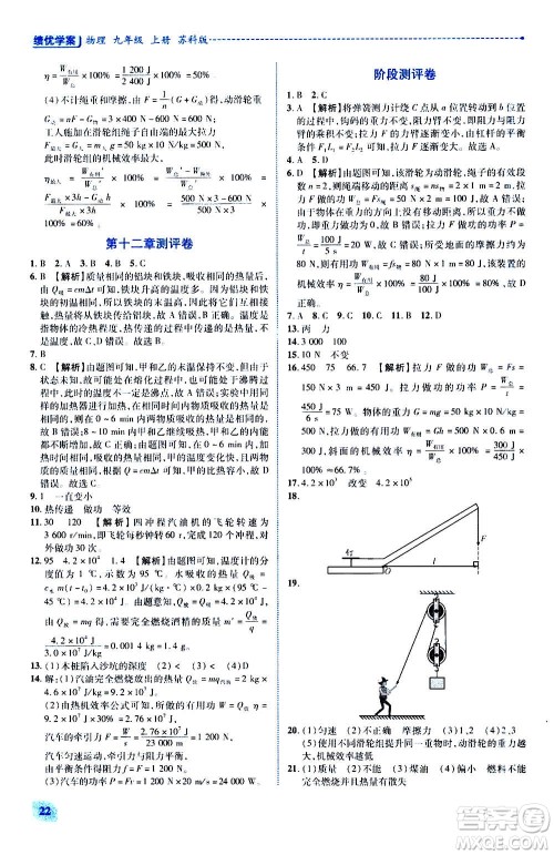 陕西师范大学出版总社2020年绩优学案物理九年级上下册合订本苏科版答案