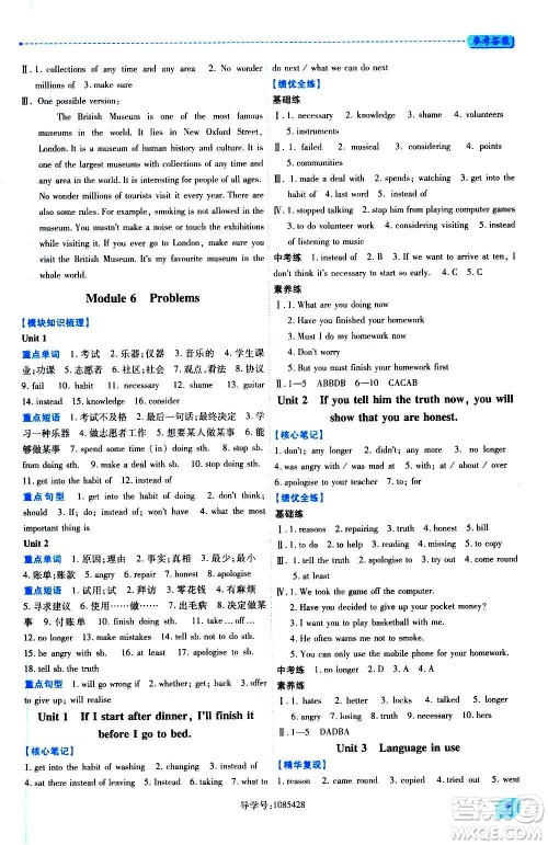 陕西师范大学出版总社2020年绩优学案英语九年级上下册合订本外研版答案