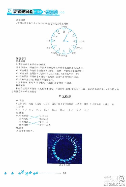 黑龙江教育出版社2020资源与评价五年级科学上册苏教版答案 黑龙江教育出版社2020资源与评价五年级科学上册苏教版答案