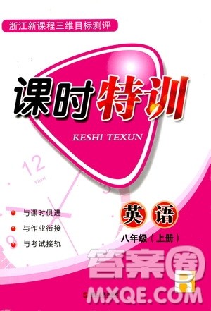 浙江人民出版社2020年课时特训英语八年级上册R人教版答案