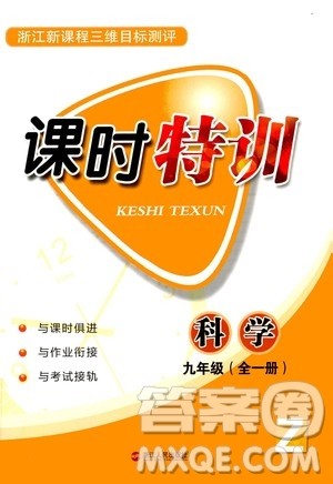 浙江人民出版社2020年课时特训科学九年级全一册Z浙教版答案