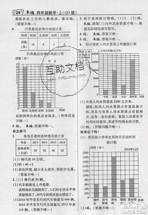 2020秋荣德基特高级教师点拨四年级数学上册青岛版参考答案