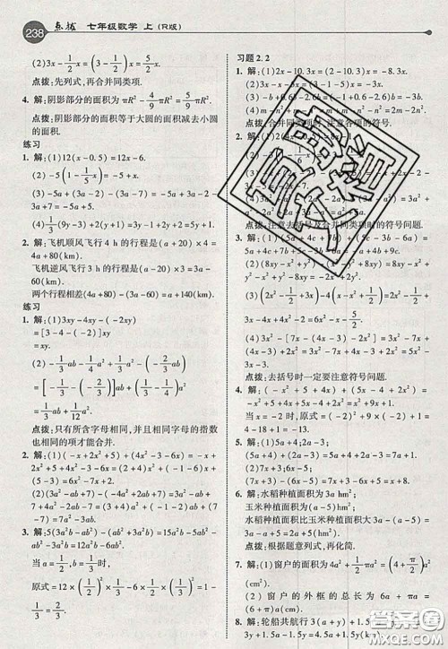 2020秋荣德基特高级教师点拨七年级数学上册人教版参考答案 2020秋荣德基特高级教师点拨七年级数学上册人教版参考答案