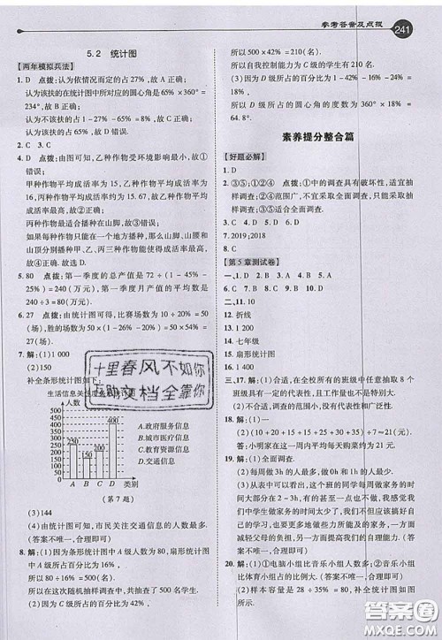 2020秋荣德基特高级教师点拨七年级数学上册湘教版参考答案