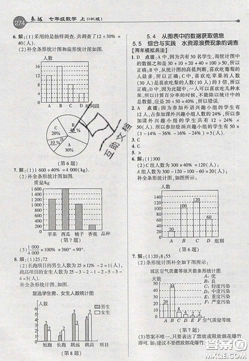 2020秋荣德基特高级教师点拨七年级数学上册沪科版参考答案