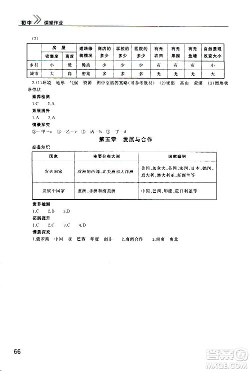 2020秋智慧学习天天向上课堂作业七年级上册地理人教版答案