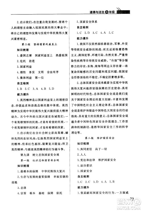 2020秋智慧学习天天向上课堂作业八年级上册道德与法治人教版答案