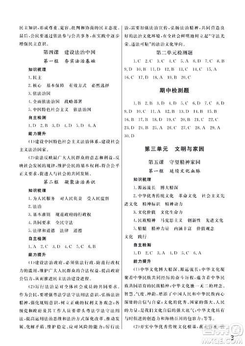 2020秋智慧学习天天向上课堂作业九年级上册道德与法治人教版答案 2020秋智慧学习天天向上课堂作业九年级上册道德与法治人教版答案