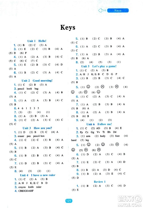 2020年新编新课程能力培养英语三年级上册辽师大版答案