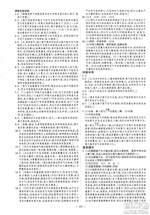 陕西人民出版社2020实验教材新学案九年级化学上册人教版答案