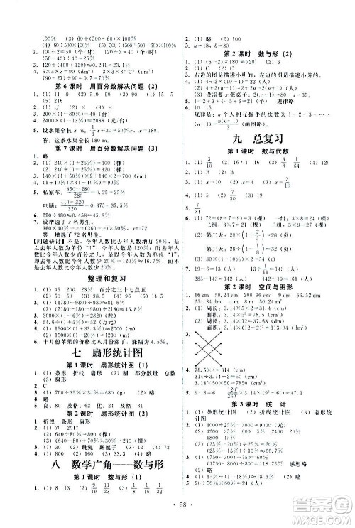 人民教育出版社2020年能力培养与测试数学六年级上册人教版湖南专版答案