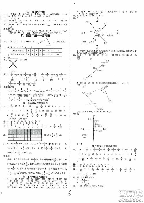 辽宁教育出版社2020尖子生课时作业六年级数学上册人教版答案 辽宁教育出版社2020尖子生课时作业六年级数学上册人教版答案