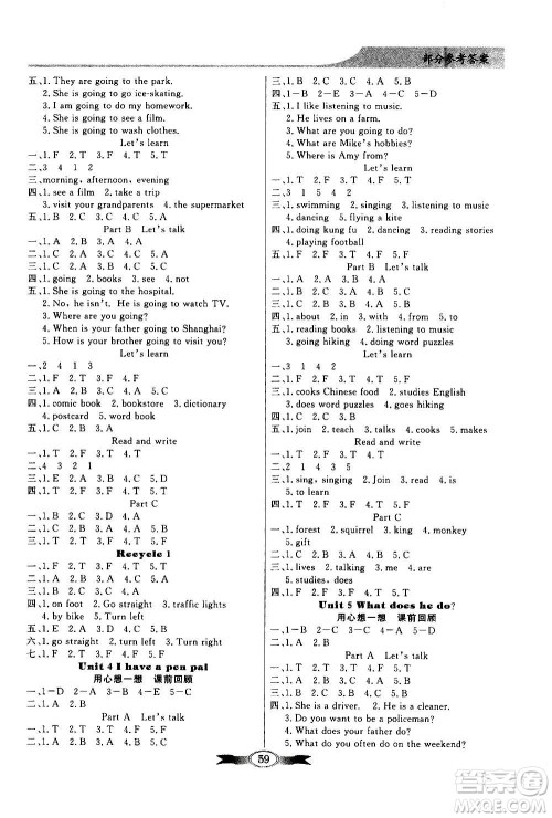 2020年百年学典同步导学与优化训练英语六年级上册人教版答案 2020年百年学典同步导学与优化训练英语六年级上册人教版答案