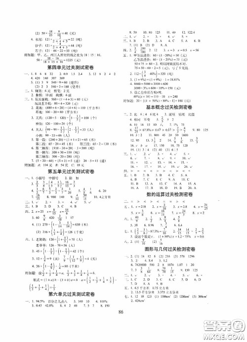 开明出版社2020小学期末冲刺100分完全试卷六年级数学上册江苏教育版答案 开明出版社2020小学期末冲刺100分完全试卷六年级数学上册江苏教育版答案