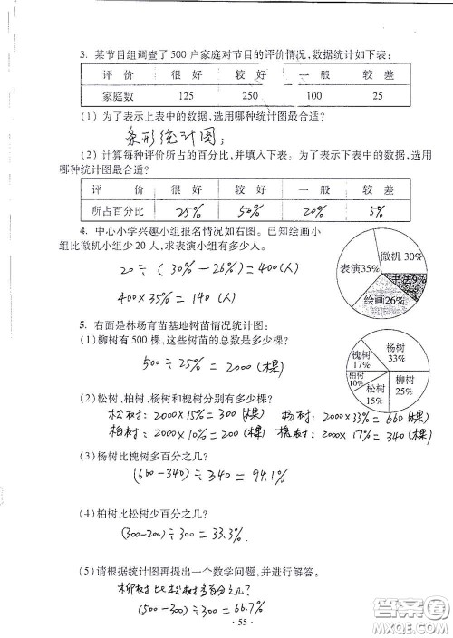 青岛出版社2020单元自测试卷六年级数学上册人教版答案 青岛出版社2020单元自测试卷六年级数学上册人教版答案