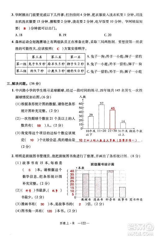 2020年新领程优异真卷汇编数学四年级上册R人教版答案