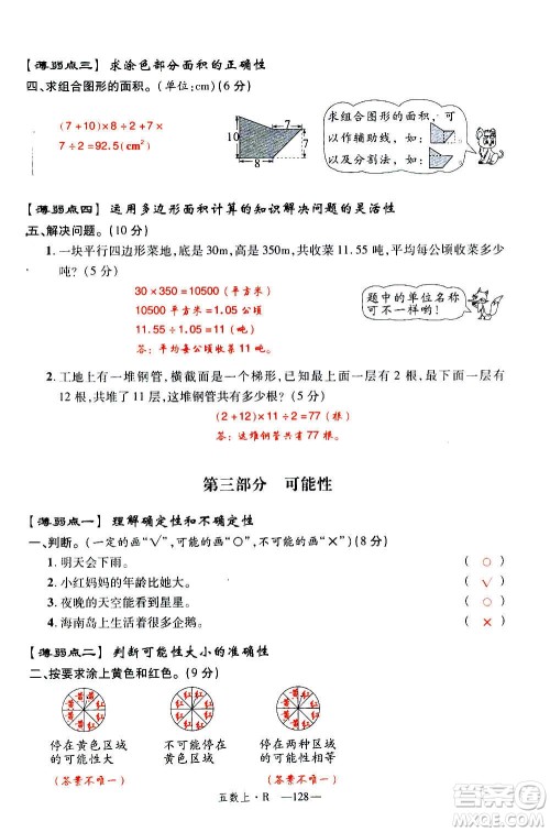 2020年新领程优异真卷汇编数学五年级上册R人教版答案