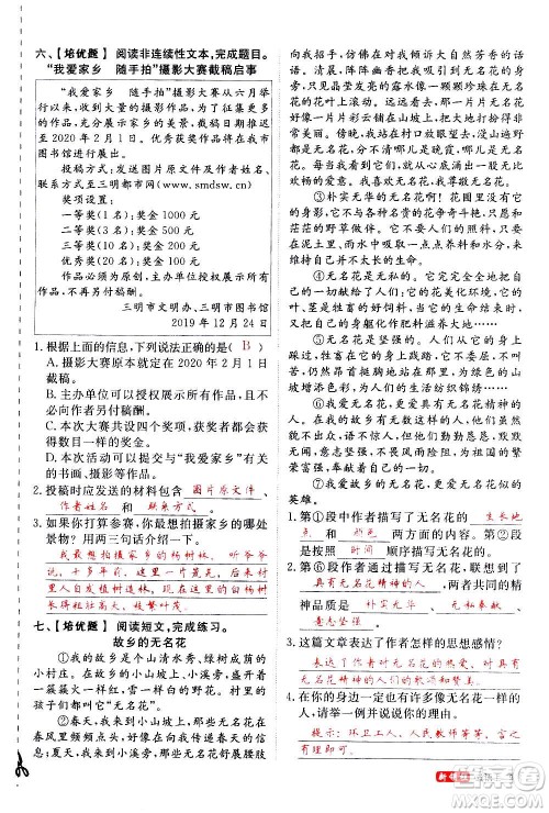 延边大学出版社2020年新领程语文五年级上册人教版答案 延边大学出版社2020年新领程语文五年级上册人教版答案